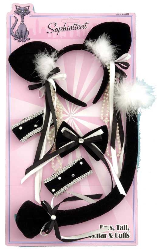 costume di carnevale SET LUSSO GATTA NERO